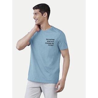                       Radprix Typography Men Round Neck Light Blue T-Shirt                                              