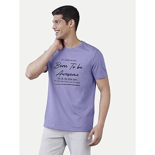                       Radprix Typography Men Round Neck Purple T-Shirt                                              