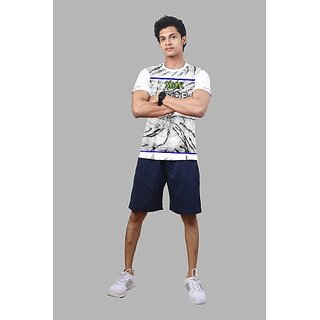                       Radprix Printed Men Round Neck White T-Shirt                                              