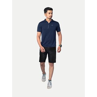                       Radprix Solid Men Polo Neck Blue T-Shirt                                              