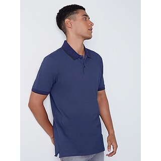                       Radprix Printed Men Round Neck Dark Blue T-Shirt                                              