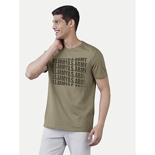                       Radprix Printed Men Round Neck Green T-Shirt                                              