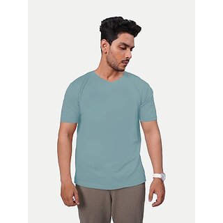                       Radprix Solid Men Round Neck Blue T-Shirt                                              