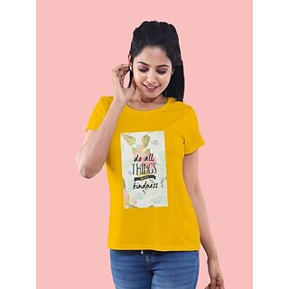                      Radprix Printed Women Round Neck Yellow T-Shirt                                              