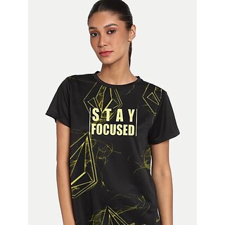                       Radprix Typography, Graphic Print Women Round Neck Black T-Shirt                                              