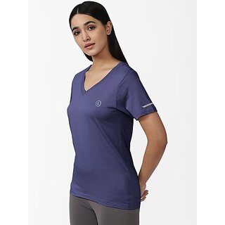                       Radprix Sporty Women Round Neck Dark Blue T-Shirt                                              