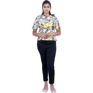                       Radprix Graphic Print Women Round Neck White T-Shirt                                              
