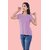 Radprix Solid Women Round Neck Purple T-Shirt