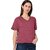 Radprix Solid Women Round Neck Red T-Shirt