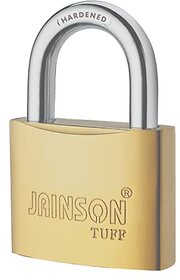 Jainson 75mm Brass Plated Square Tuff Lock with 3 Keys