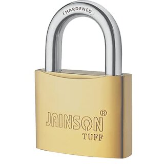 Jainson 75mm Brass Plated Square Tuff Lock with 3 Keys