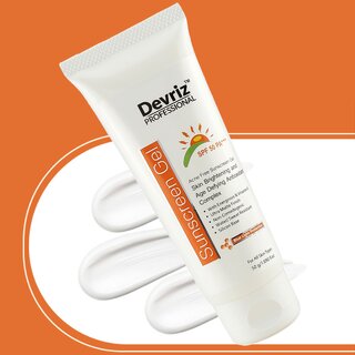                       Devriz SPF 50 Sunscreen Gel, Light Weight  Balancing For Broad Spectrum UVA and UVB Protection with Glycerin and Raspb                                              