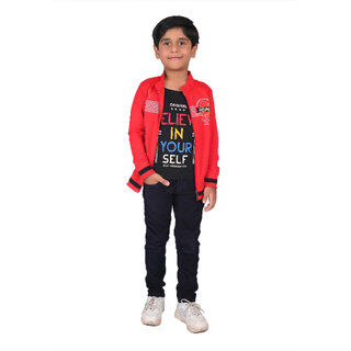                       Kid Kupboard Cotton Boys Jacket, Red, Full-Sleeves, 7-8 Years KIDS5496                                              