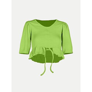                       Radprix Casual Solid Women Green Top                                              