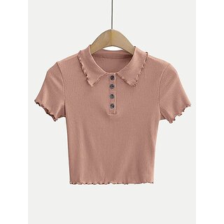                       Radprix Casual Solid Women Beige Top                                              