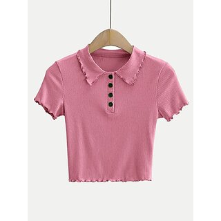                       Radprix Casual Solid Women Pink Top                                              