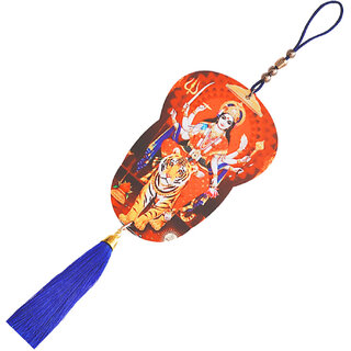                       M Men Style Double Side Maa Durga Sherawali Kali  Blue Tassel Home Dcor Hanging Gift For Men SCr84                                              