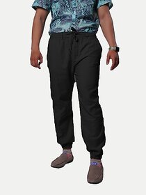 Radprix Solid Men Black Track Pants