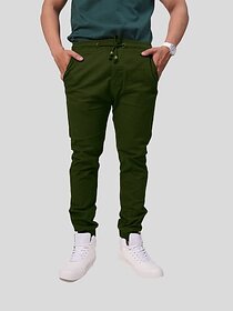 Radprix Solid Men Dark Green Track Pants