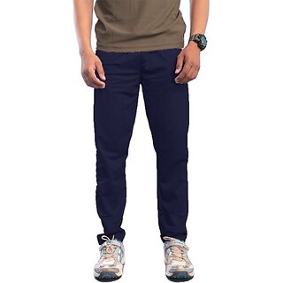                       Radprix Solid Men Dark Blue Track Pants                                              