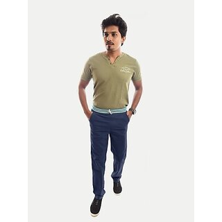                       Radprix Regular Fit Men Dark Blue Trousers                                              