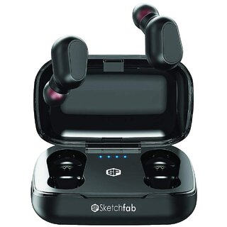                       Sketchfab Boompod TWS Wireless Earphones Bluetooth 5.0 Headphones Mini Stereo Earbuds Sport Headset Bass Sound Built-in Micphone (Black)                                              