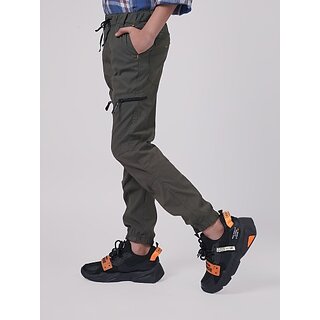                       Radprix Regular Fit Boys Dark Green Trousers                                              