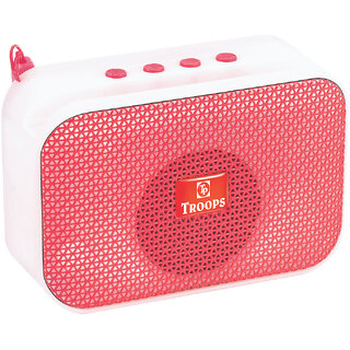                       TP TROOPS Bluetooth Speaker Super Bass with RGB Lightning, Mobile Stand/USB Rechargeable Battery,..TP-3088-Red                                              