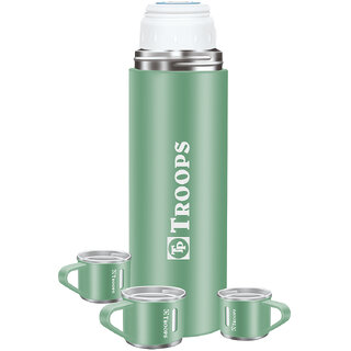 TP TROOPS Coffee Thermos Stainless Steel Vacuum Flask with Cup for Hot  Cold Drink TP-9117-Green