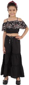 Kids Cave Solid, Printed Girls Jumpsuit