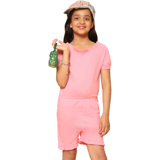                       Kids Cave Solid Girls Jumpsuit                                              