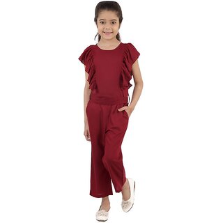                       Kids Cave Solid Girls Jumpsuit                                              