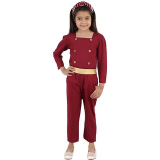                       Kids Cave Solid Girls Jumpsuit                                              