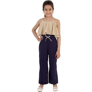 Kids Cave Solid Girls Jumpsuit