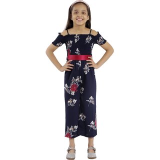                       Kids Cave Floral Print Girls Jumpsuit                                              