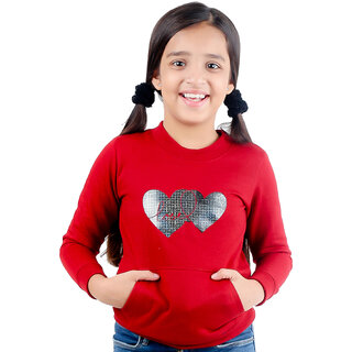                       Kids Cave Full Sleeve Solid Girls Sweatshirt                                              