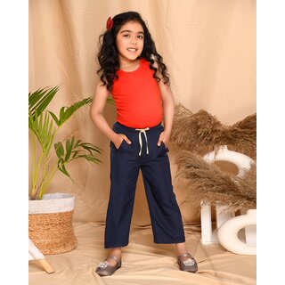                       Kids Cave Relaxed Girls Blue Trousers                                              