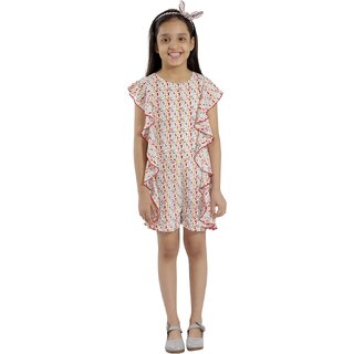                       Kids Cave Printed Girls Jumpsuit                                              