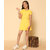 Kids Cave Indi Girls Mini/Short Casual Dress (Yellow, Half Sleeve)