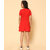 Kids Cave Girls Above Knee Casual Dress (Red, Short Sleeve)