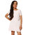 Kids Cave Girls Above Knee Casual Dress (White, Short Sleeve)