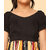 Kids Cave Girls Above Knee Casual Dress (Black, Half Sleeve)