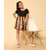 Kids Cave Girls Above Knee Casual Dress (Multicolor, Half Sleeve)