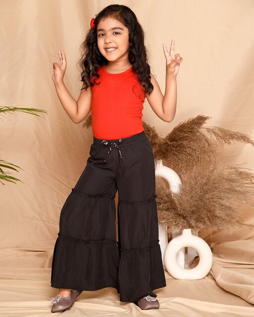 Girl Summer Straight Wide Leg Pants Fashion Kids Black Trousers Teenager  Casual Trousers School Girls Clothes