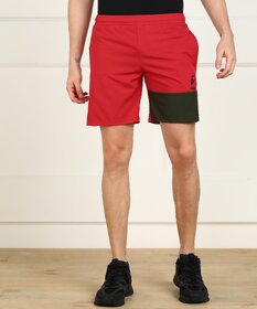 Slagen Self Design Men Red Sports Shorts