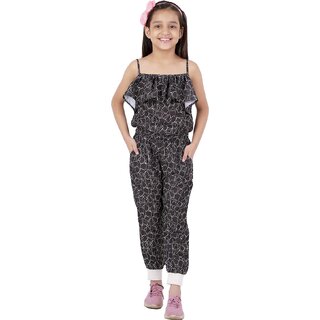                      Kids Cave Geometric Print Girls Jumpsuit                                              