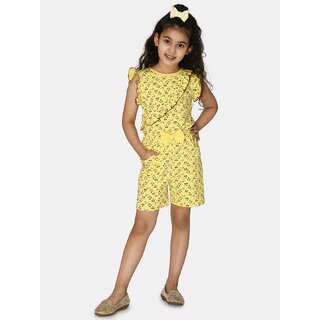 Kids Cave Printed Girls Jumpsuit