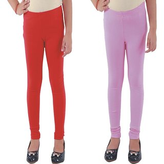                       Kids Cave Legging For Girls (Red Pack of 2)                                              