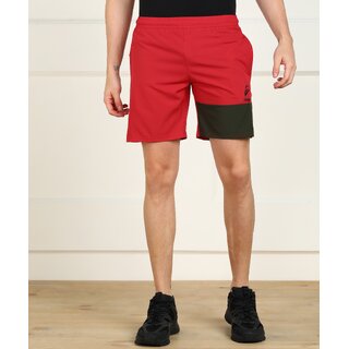                       Slagen Self Design Men Red Sports Shorts                                              