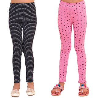                       Kids Cave Legging For Girls (Multicolor Pack of 2)                                              
